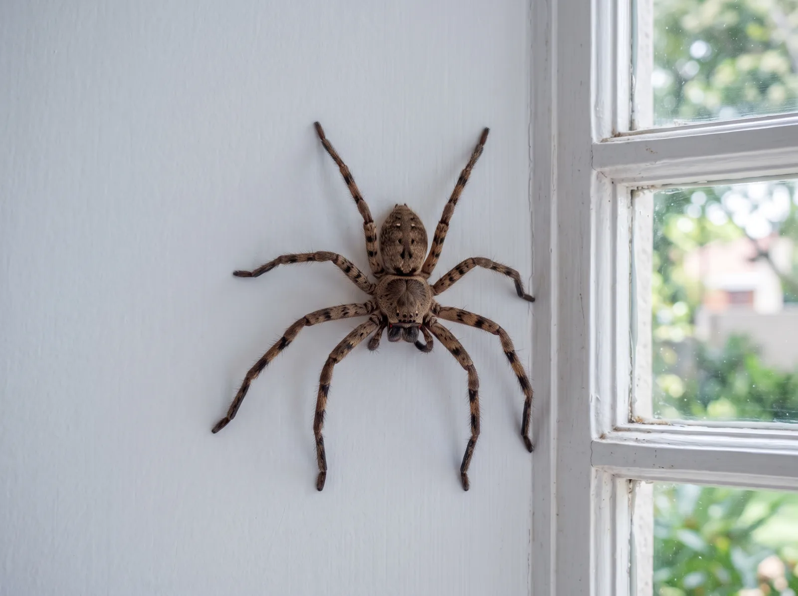 A rain spider on a wall